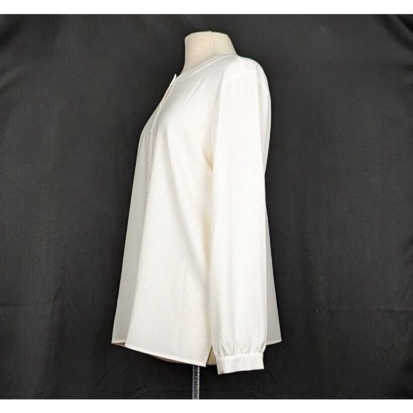 Linea Louis Dell'Olio Blouse Cream Scarf Top Shirt Misses Size 14 - Picture 5 of 9
